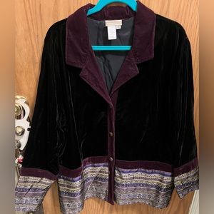 Coldwater Creek vintage black velvet jacket 2x